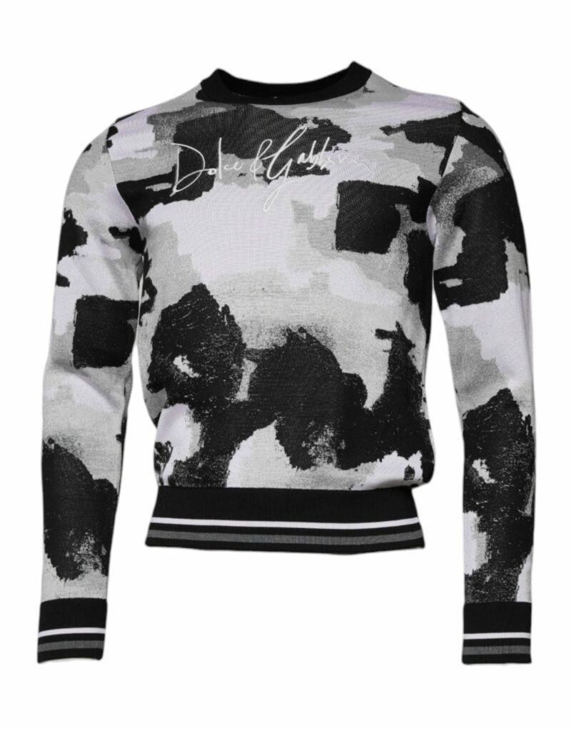 Dolce & Gabbana Multicolor Camouflage Crew Neck Men Pullover Sweater - Image 3
