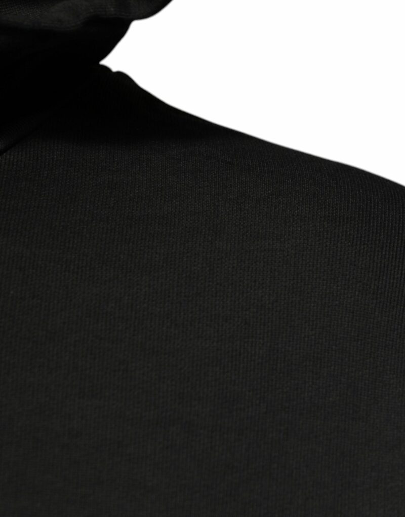 Dolce & Gabbana Black Cotton Hooded DG Shield Pullover Sweater - Image 4