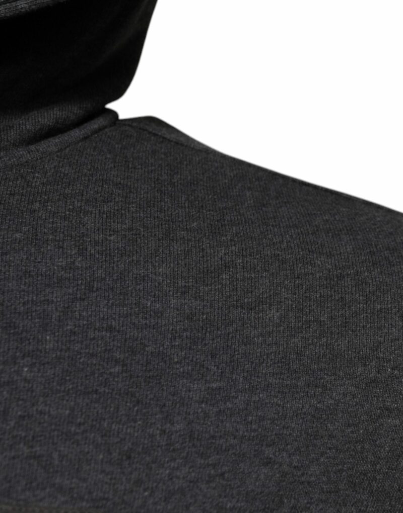 Dolce & Gabbana Gray Logo Full Zip Hooded Sweatshirt Sweater - Image 4