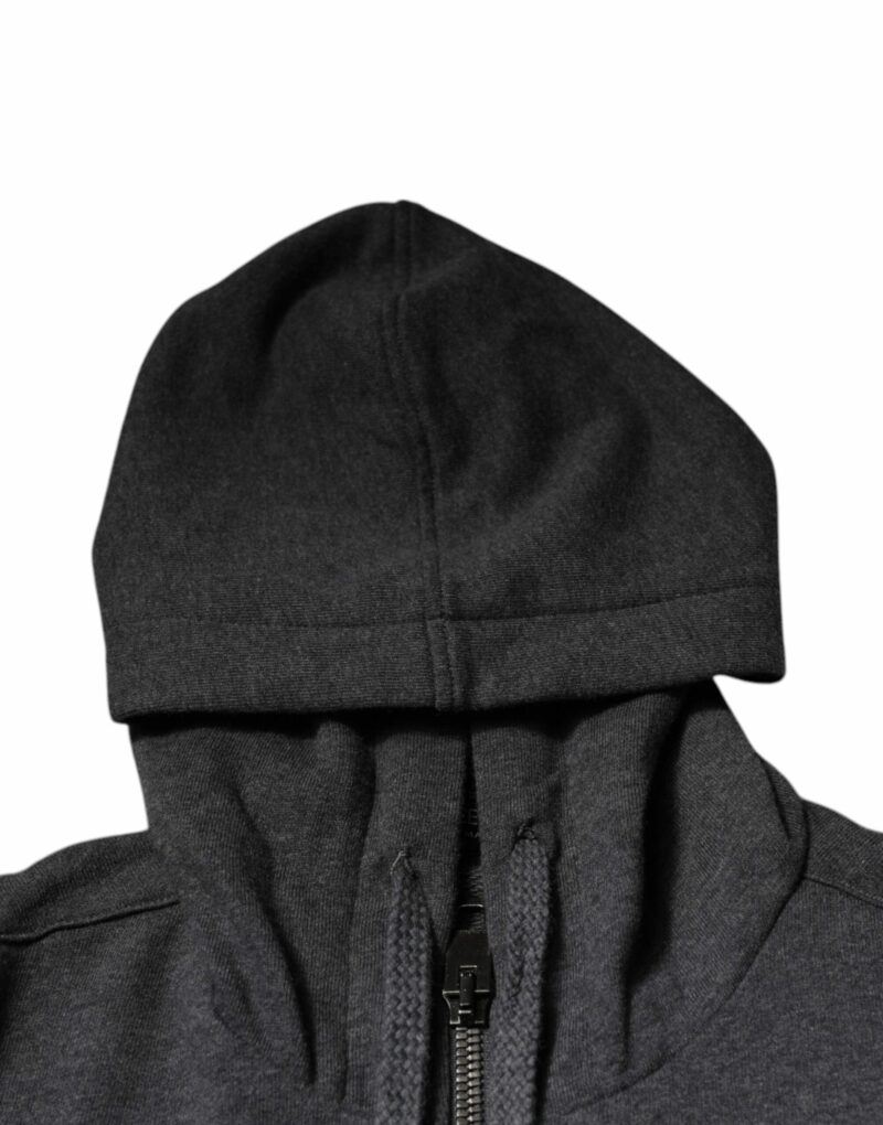 Dolce & Gabbana Gray Logo Full Zip Hooded Sweatshirt Sweater - Image 6