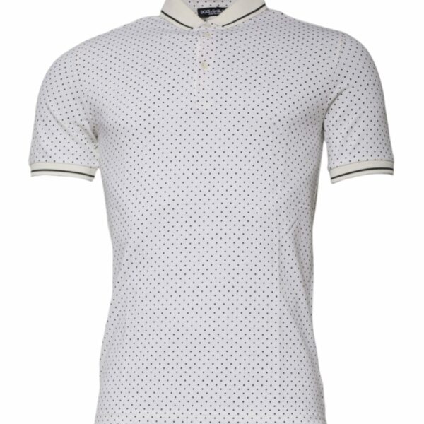 Dolce & Gabbana White Polka Dot Cotton Collared Polo T-shirt