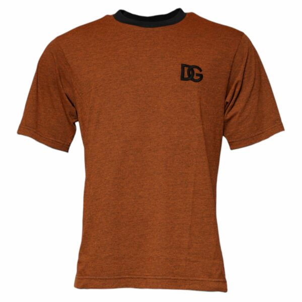 Dolce & Gabbana Brown DG Logo Polyester Crew Neck T-shirt
