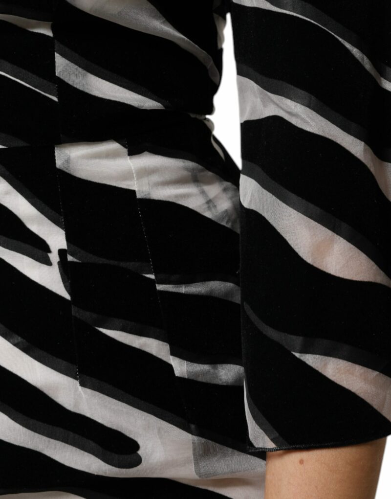 Dolce & Gabbana Black White Zebra A-line Sheath Mini Dress - Image 6