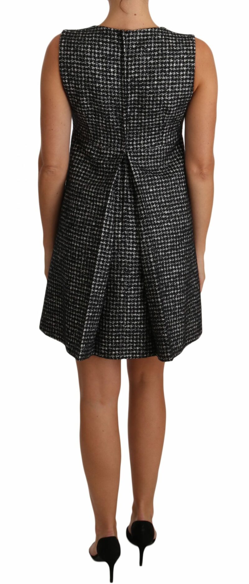 Dolce & Gabbana Houndstooth Floral Appliqué Shift Dress - Image 2