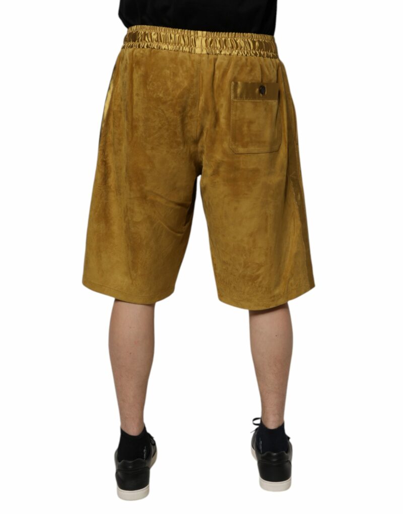 Dolce & Gabbana Brown Lambskin Suede Men Bermuda Shorts - Image 4