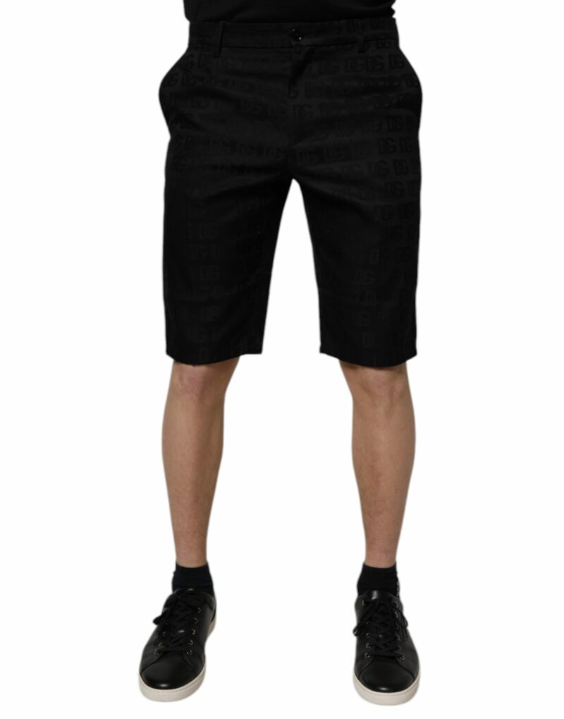 Dolce & Gabbana Black Cotton Casual Mid Waist Chino Shorts - Image 2