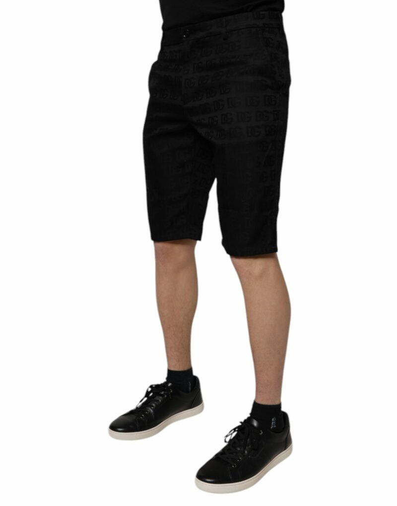 Dolce & Gabbana Black Cotton Casual Mid Waist Chino Shorts - Image 3