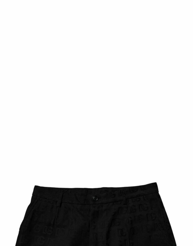 Dolce & Gabbana Black Cotton Casual Mid Waist Chino Shorts - Image 5
