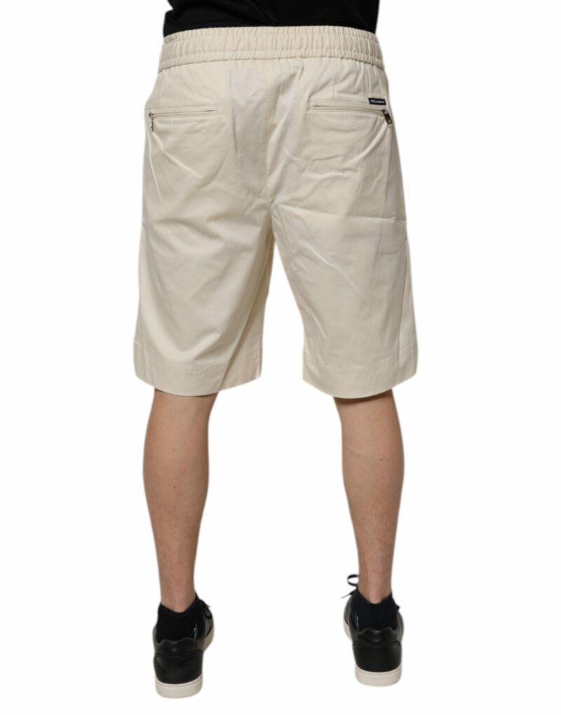 Dolce & Gabbana Off White Cotton Stretch Men Bermuda Shorts - Image 4