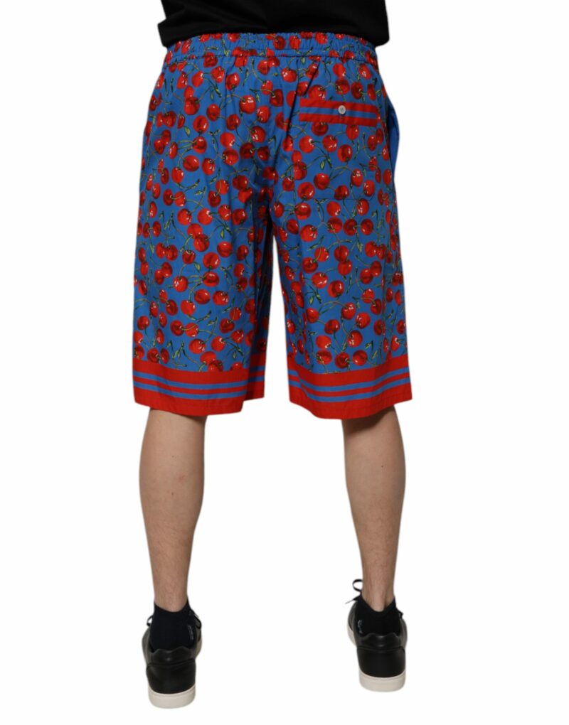 Dolce & Gabbana Blue Cherry Print Cotton Men Bermuda Shorts - Image 4
