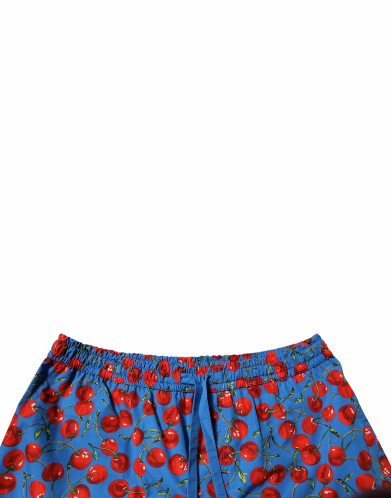 Dolce & Gabbana Blue Cherry Print Cotton Men Bermuda Shorts - Image 5