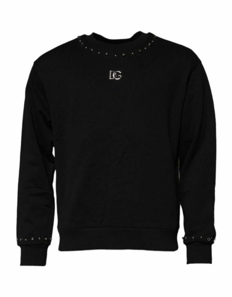 Dolce & Gabbana Black Logo Stud Pullover Sweatshirt Sweater - Image 2