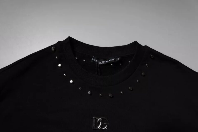 Dolce & Gabbana Black Logo Stud Pullover Sweatshirt Sweater - Image 5