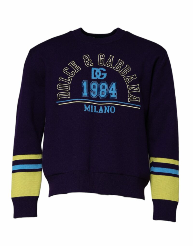 Dolce & Gabbana Blue 1984 Milano CrewNeck Sweatshirt Sweater - Image 2