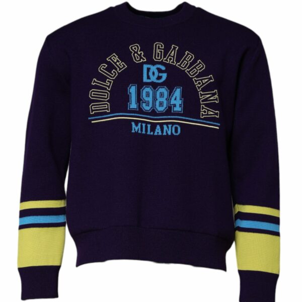 Dolce & Gabbana Blue 1984 Milano CrewNeck Sweatshirt Sweater
