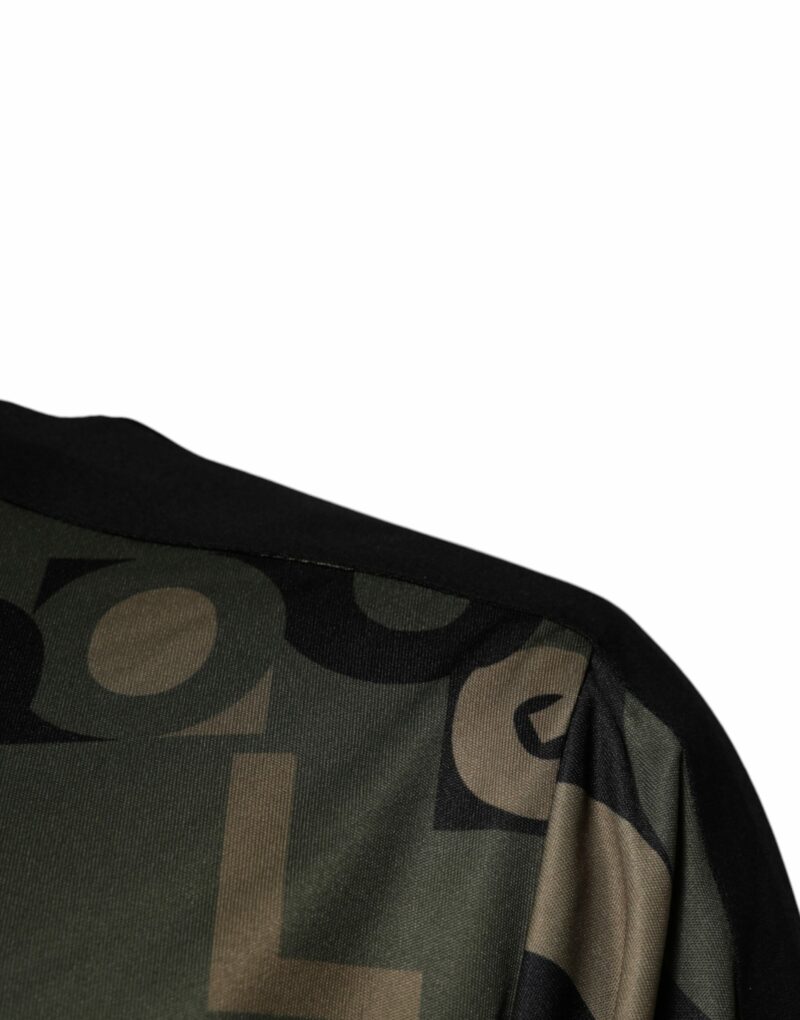 Dolce & Gabbana Army Green Polyester Logo Full Zip Sweater - Image 3