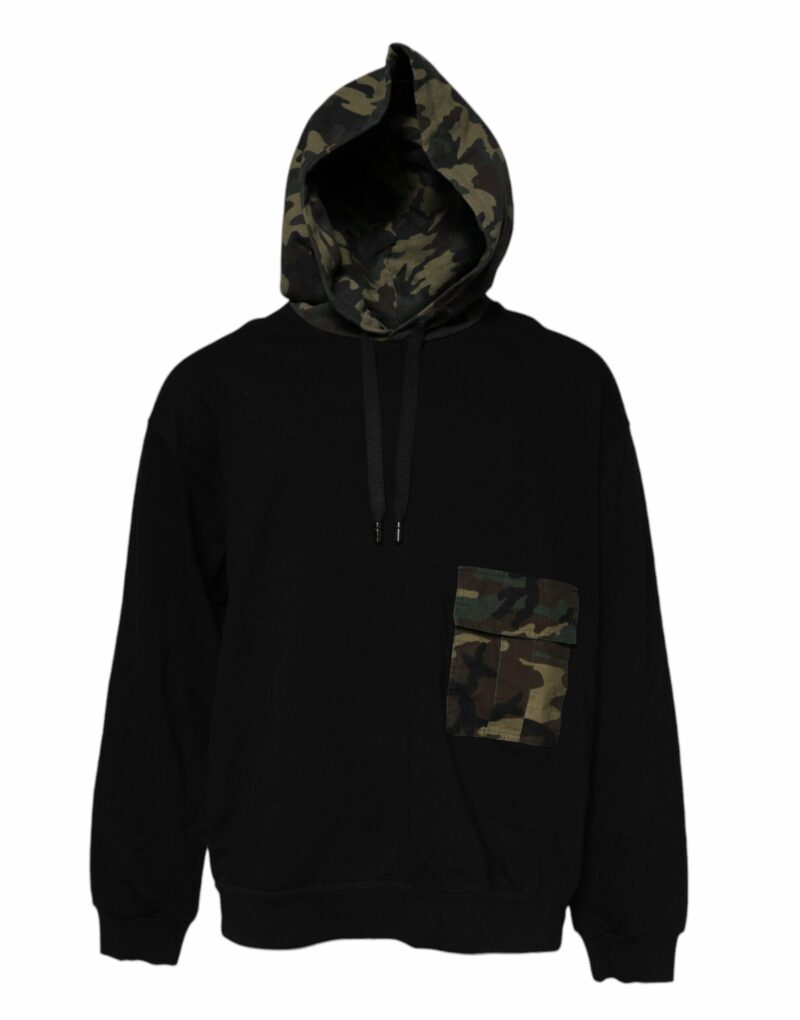 Dolce & Gabbana Black Camouflage Hooded Sweatshirt Sweater - Image 2