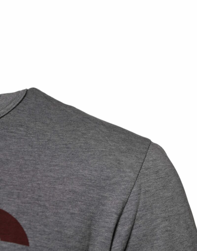 Dolce & Gabbana Gray Logo Print Cotton Crew Neck Men T-shirt - Image 3
