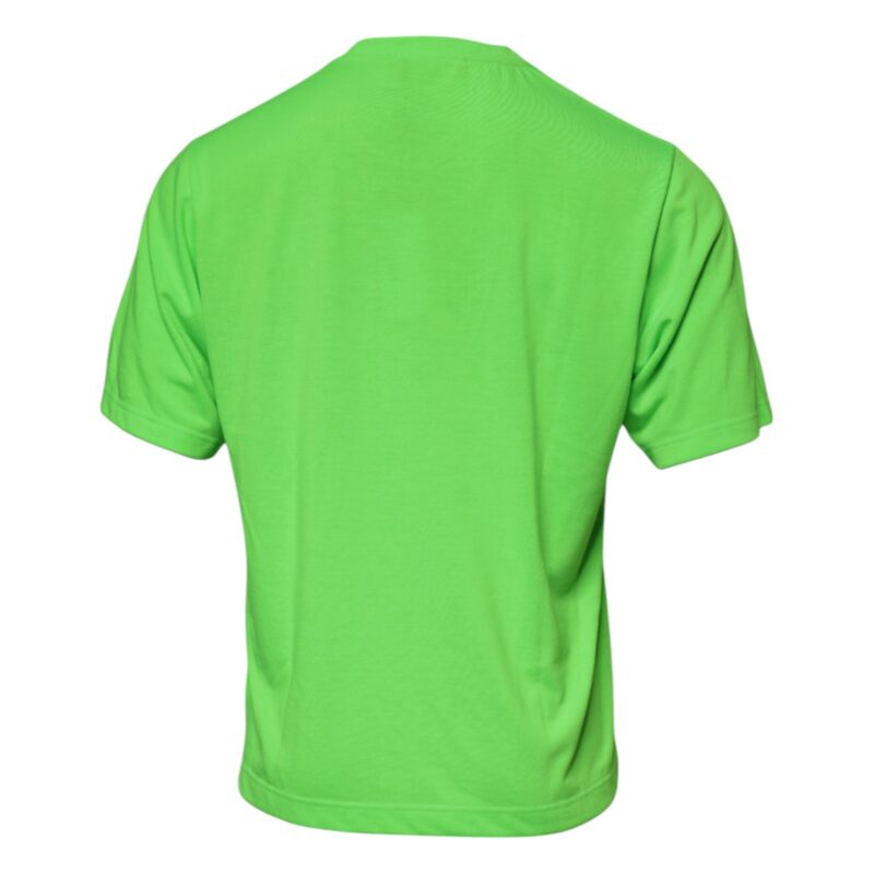 Dolce & Gabbana Green Logo Polyester Crew Neck T-shirt - Image 3
