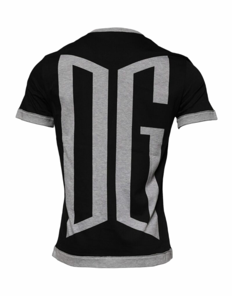 Dolce & Gabbana Black Logo Cotton Crew Neck Men Tee T-shirt - Image 4