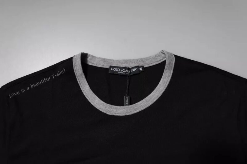 Dolce & Gabbana Black Logo Cotton Crew Neck Men Tee T-shirt - Image 5