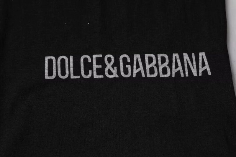 Dolce & Gabbana Black Logo Cotton Crew Neck Men Tee T-shirt - Image 6