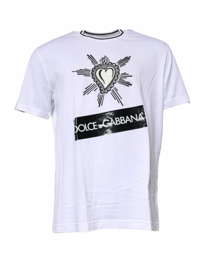 Dolce & Gabbana White Sacred Heart Short Sleeve T-shirt - Image 2