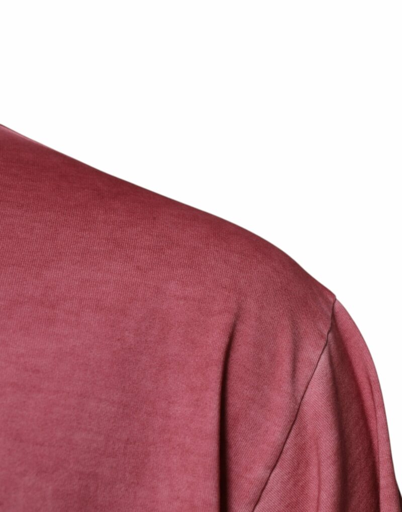 Dolce & Gabbana Pink Logo Print Cotton Crew Neck T-shirt - Image 3