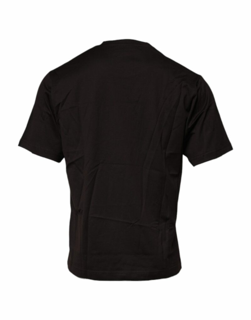 Dolce & Gabbana Dark Brown Logo Cotton Crew Neck T-shirt - Image 4