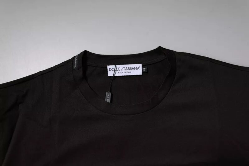 Dolce & Gabbana Dark Brown Logo Cotton Crew Neck T-shirt - Image 5
