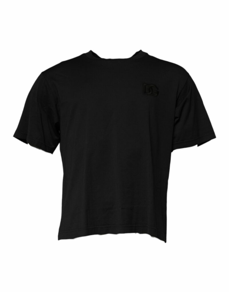 Dolce & Gabbana Black DG Logo Cotton Crew Neck T-shirt - Image 2