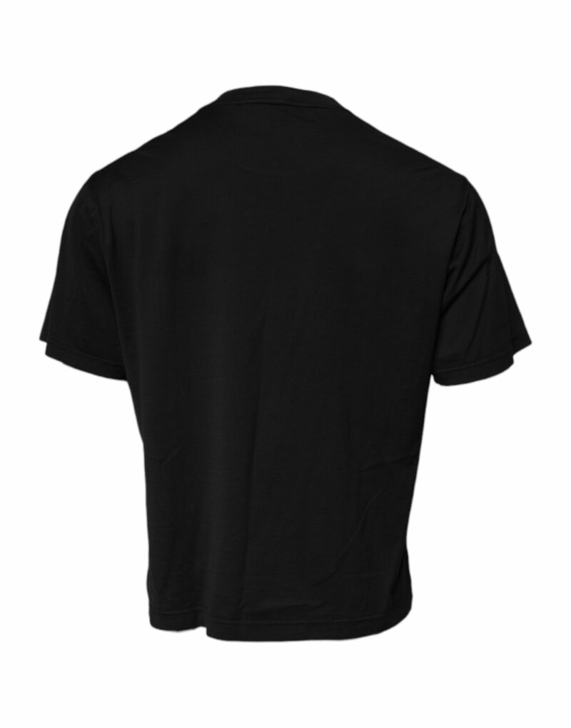 Dolce & Gabbana Black DG Logo Cotton Crew Neck T-shirt - Image 4