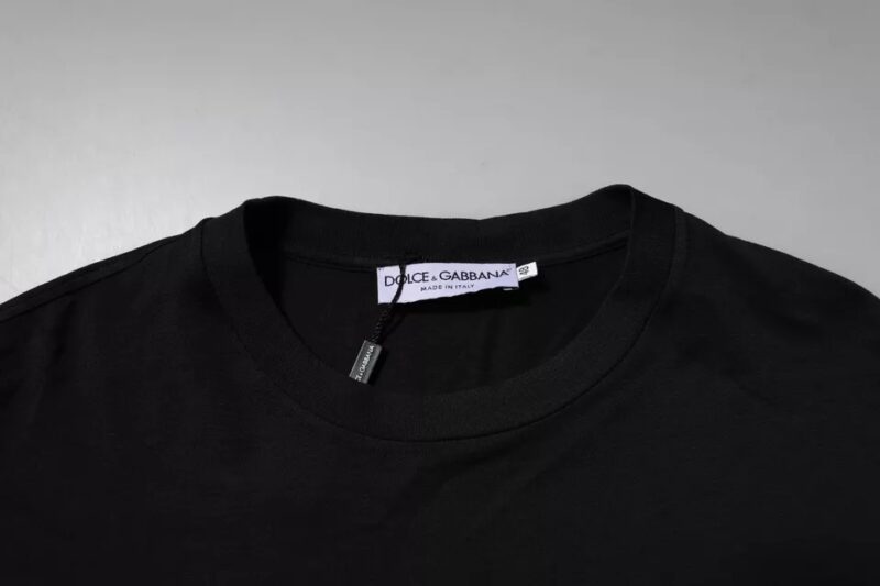 Dolce & Gabbana Black DG Logo Cotton Crew Neck T-shirt - Image 5