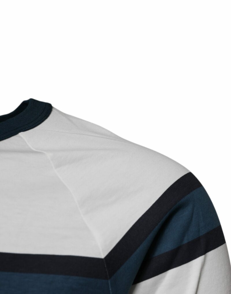 Dolce & Gabbana White Logo Print Cotton Men Crew Neck T-shirt - Image 3