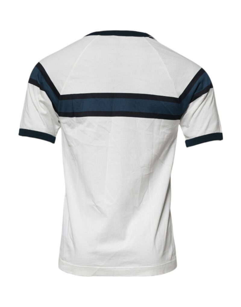 Dolce & Gabbana White Logo Print Cotton Men Crew Neck T-shirt - Image 4