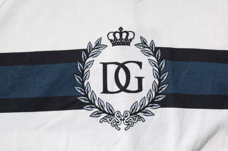 Dolce & Gabbana White Logo Print Cotton Men Crew Neck T-shirt - Image 6