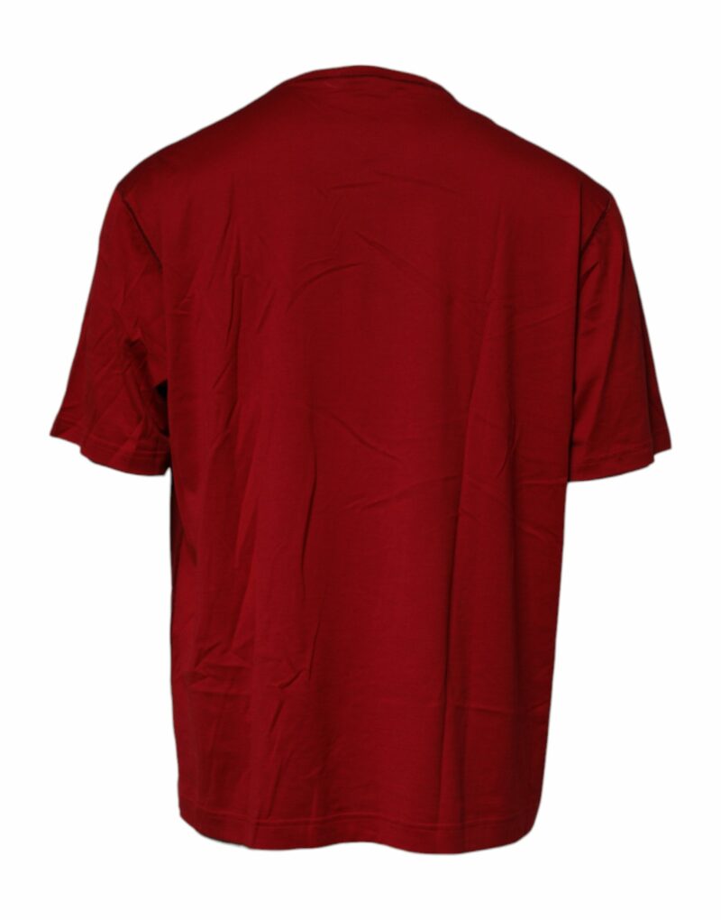 Dolce & Gabbana Red Logo Tape Cotton Crew Neck T-shirt - Image 4