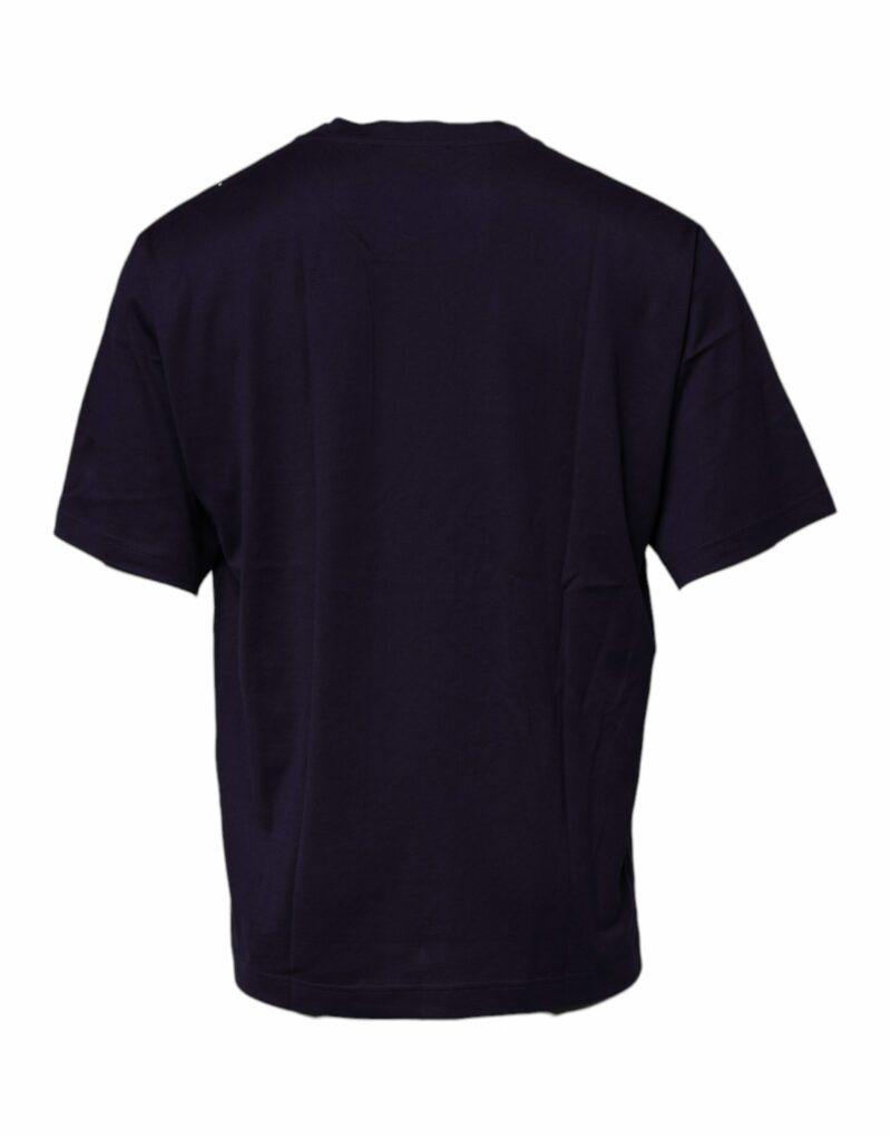 Dolce & Gabbana Navy Blue DG Logo Cotton Crew Neck T-shirt - Image 4