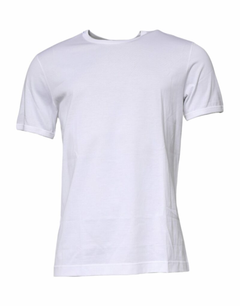 Dolce & Gabbana White Cotton Crew Neck Short Sleeves T-shirt - Image 2