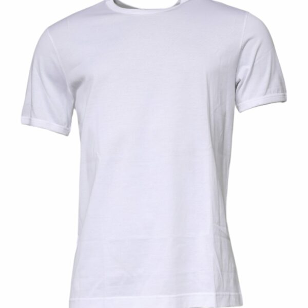 Dolce & Gabbana White Cotton Crew Neck Short Sleeves T-shirt