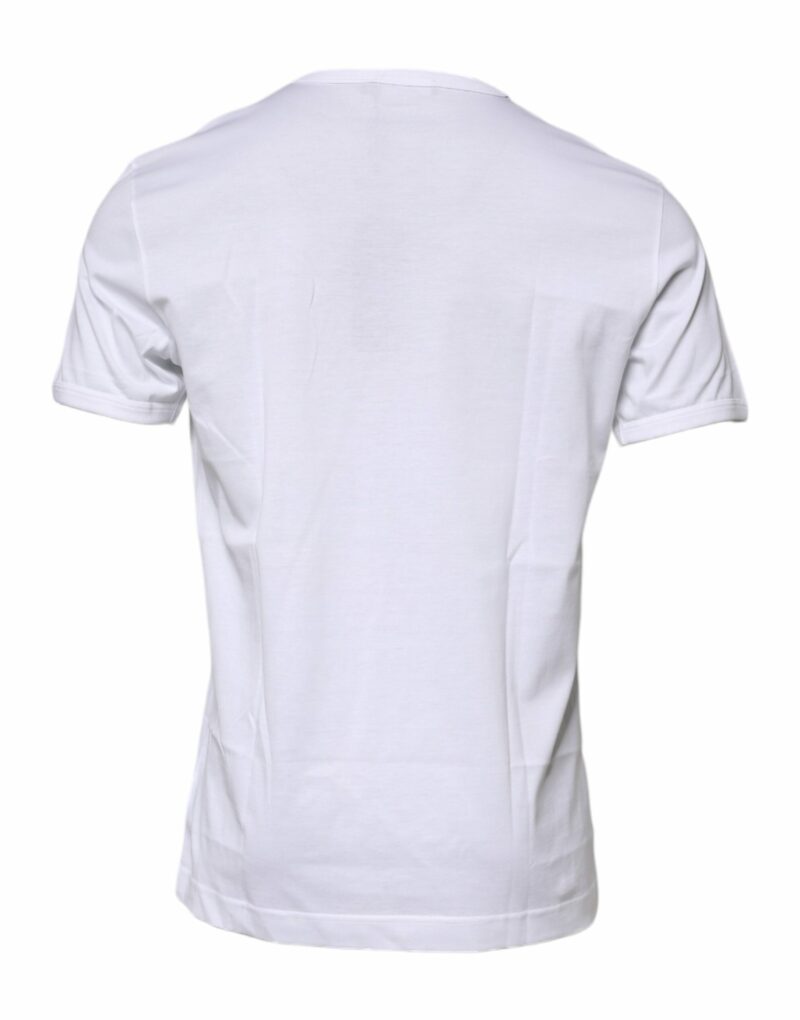 Dolce & Gabbana White Cotton Crew Neck Short Sleeves T-shirt - Image 4