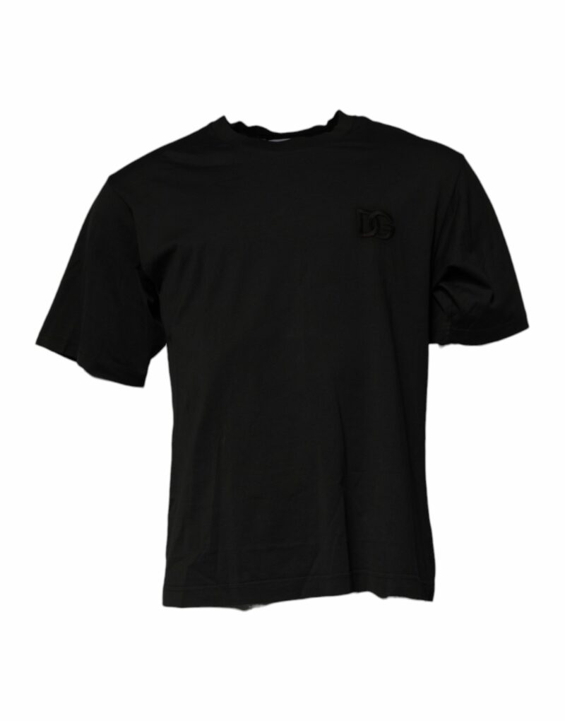 Dolce & Gabbana Black DG Logo Cotton Crew Neck T-shirt - Image 2