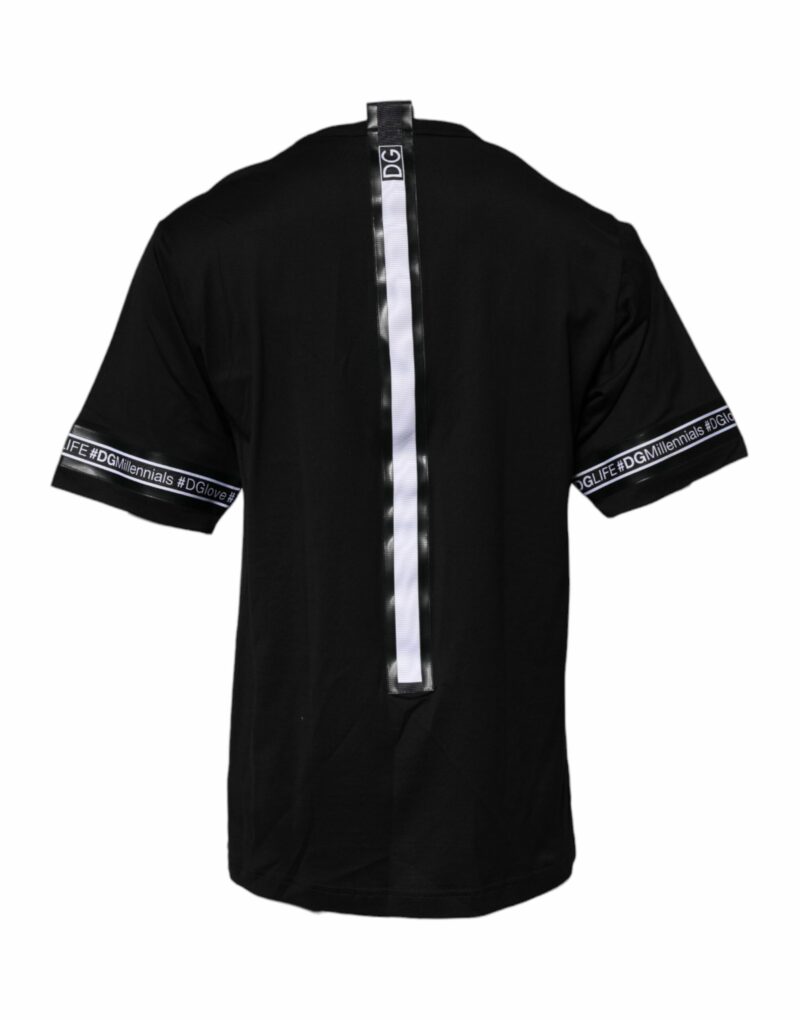 Dolce & Gabbana Black #DGMILLENNIALS Cotton Crew Neck T-shirt - Image 4