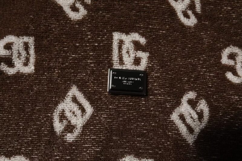 Dolce & Gabbana Brown Logo Monogram Cotton Crew Neck T-shirt - Image 4