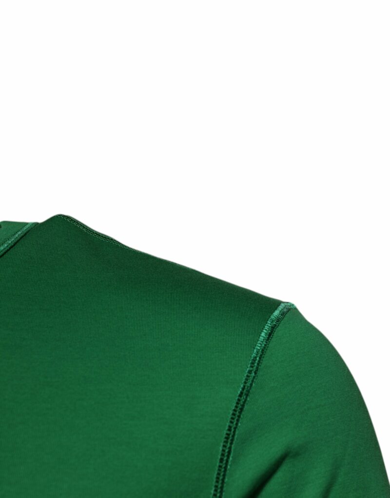 Dolce & Gabbana Green Logo Plaque Cotton Crew Neck T-shirt - Image 3