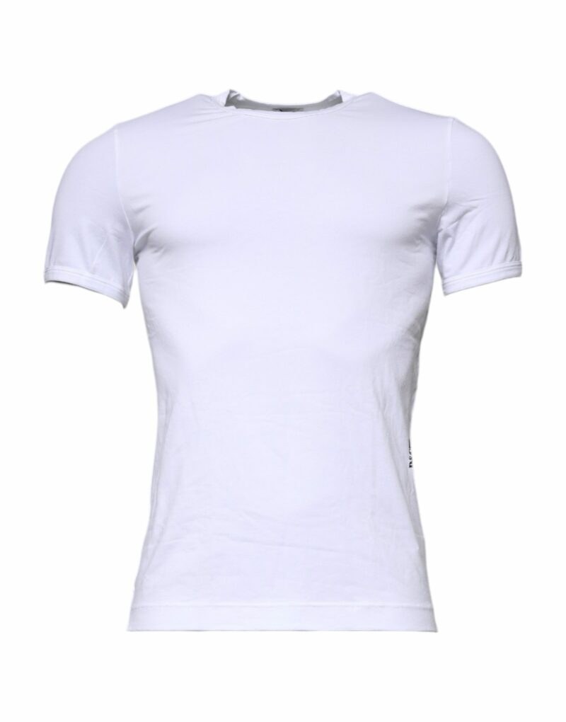 Dolce & Gabbana White Cotton Stretch Crew Neck Underwear T-shirt