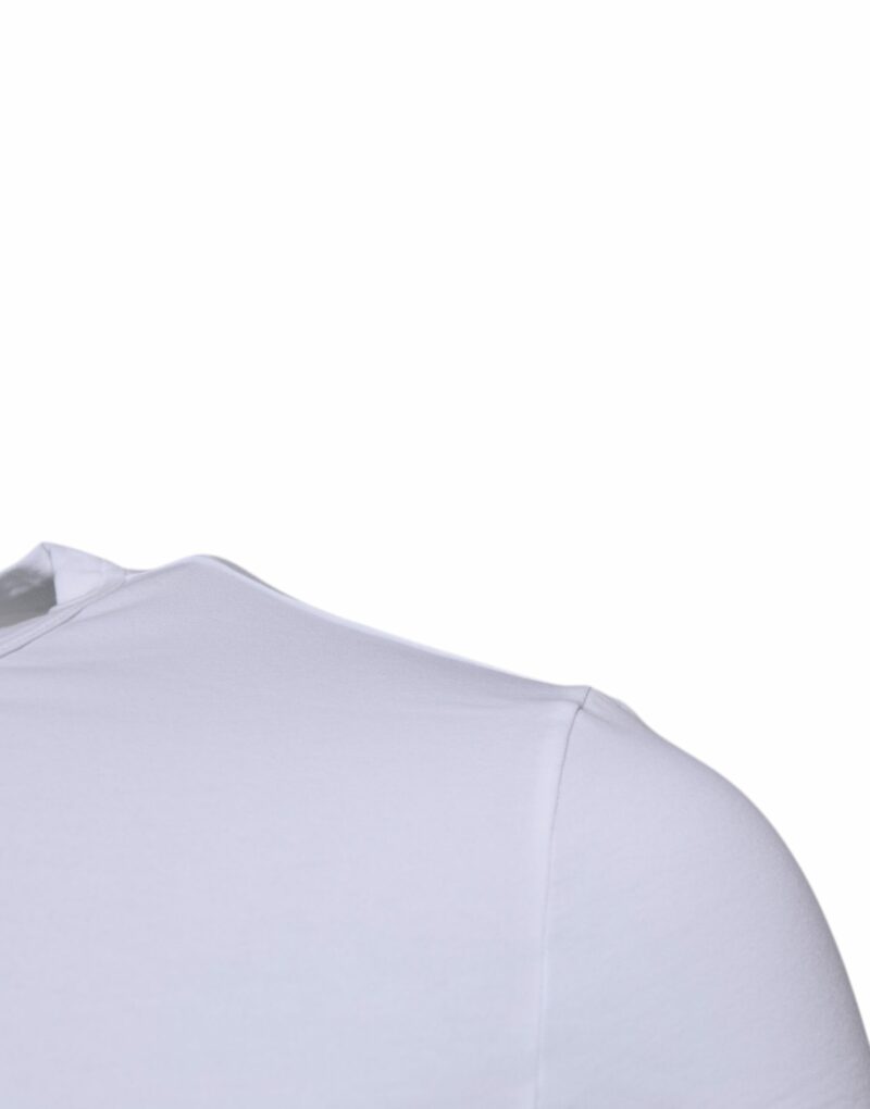Dolce & Gabbana White Cotton Stretch Crew Neck Underwear T-shirt - Image 3