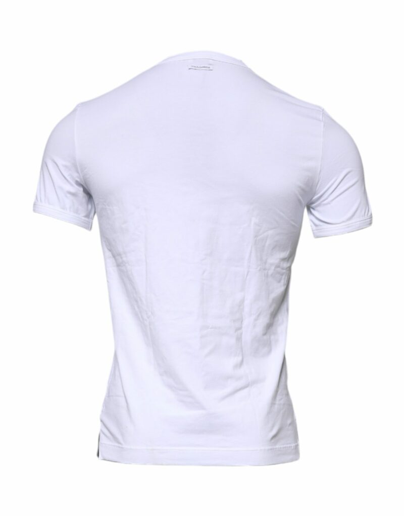 Dolce & Gabbana White Cotton Stretch Crew Neck Underwear T-shirt - Image 4