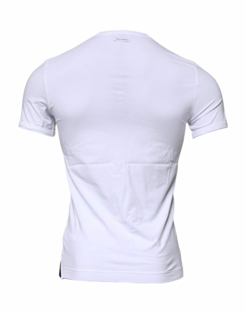 Dolce & Gabbana White Cotton Stretch Crewneck Underwear T-shirt - Image 4