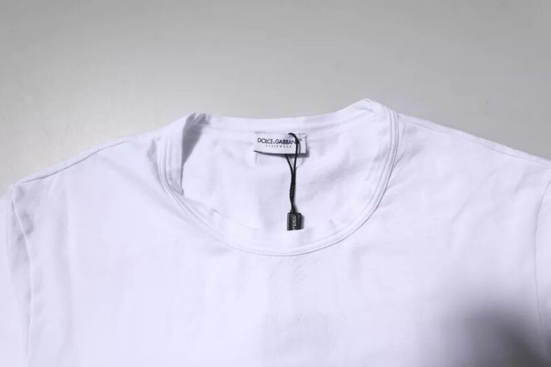 Dolce & Gabbana White Cotton Stretch Crewneck Underwear T-shirt - Image 5